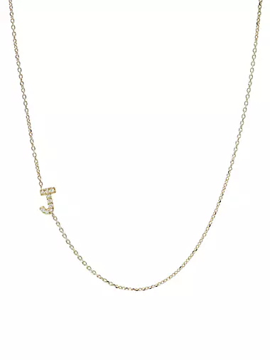 Love Letter Initial 14K Yellow Gold & 0.05 TCW Diamond Necklace