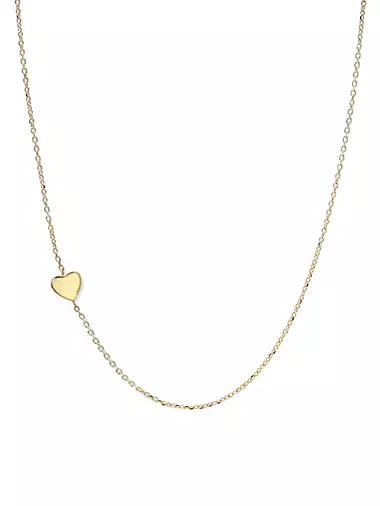 Love Letter 14K Yellow Gold Heart Charm Necklace