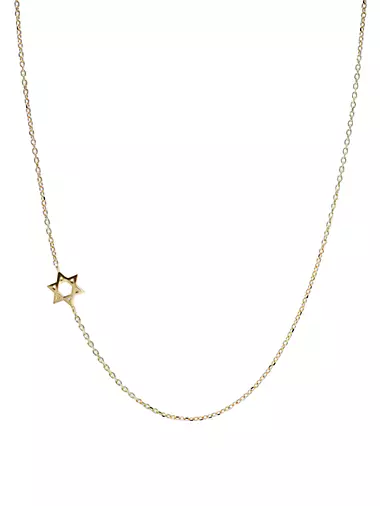 Love Letter Star Of David 14K Yellow Gold Necklace