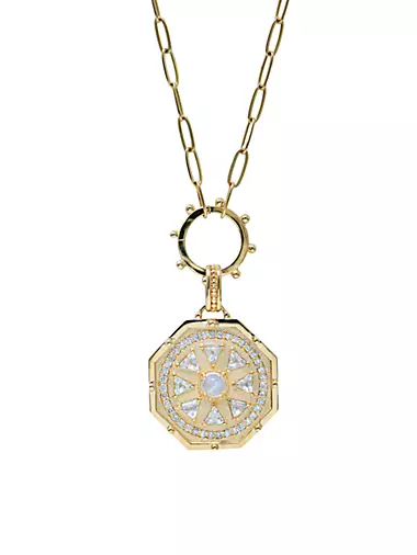 Aztec 14K Yellow Gold & Multi-Gemstone Octagonal Pendant Necklace