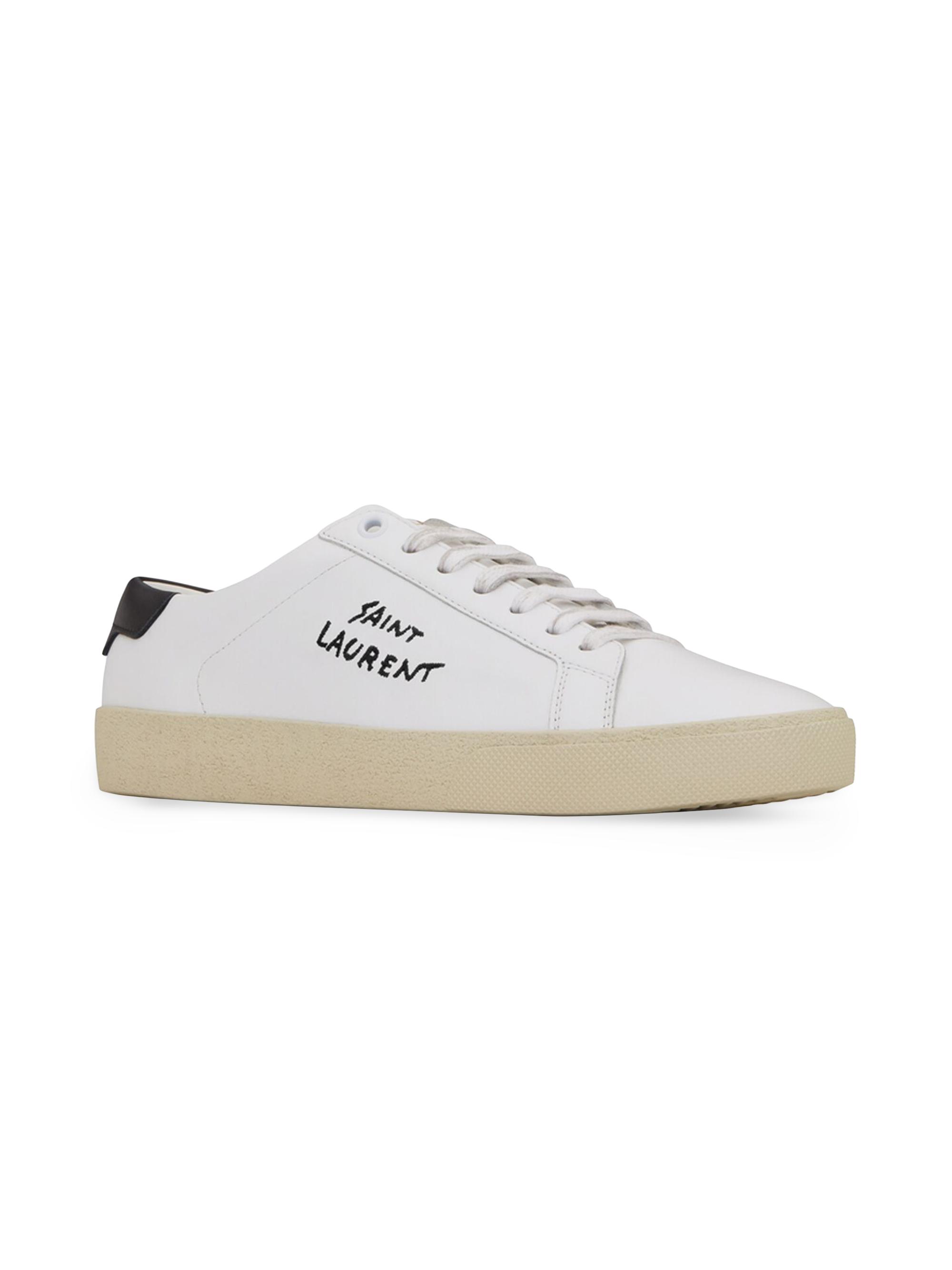 Saint Laurent Women's Court Classic SL-06 Embroidered Sneakers