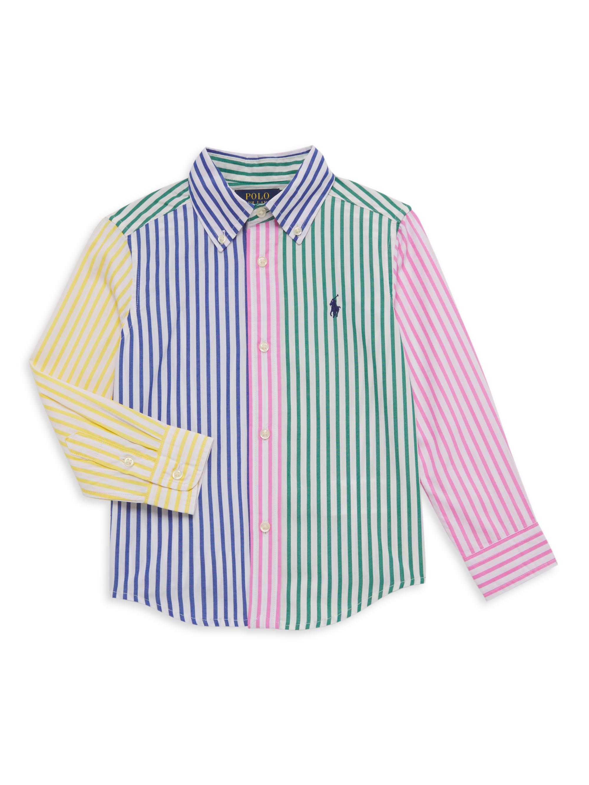 Ralph Lauren Kids Polo Pony striped linen shirt - White