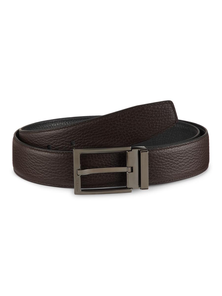 Ferragamo Men's Double Adjustable Cut-to-size Leather Belt In Transparent