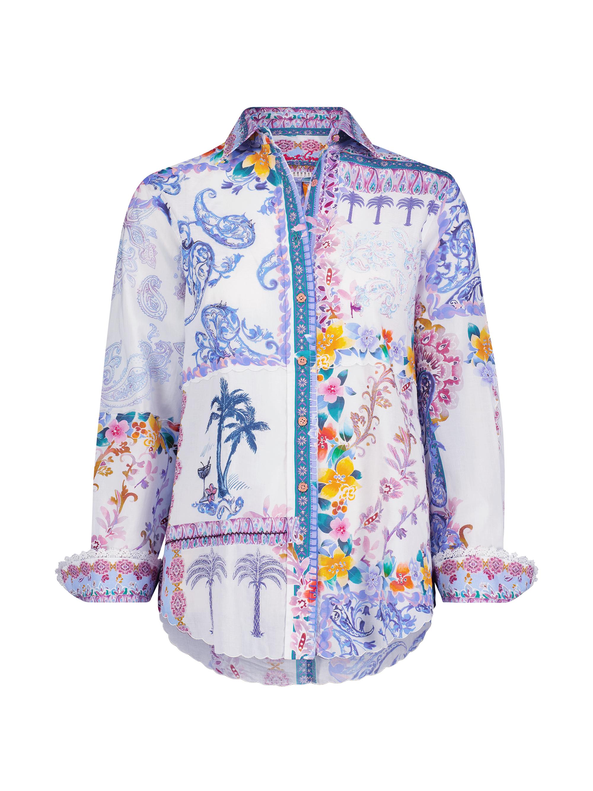 Robert Graham Women's Carrie Patchwork Handkerchief-Print Shirt