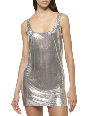Michael Lo Sordo Women's Chain Mail Scoopneck Minidress - Silver