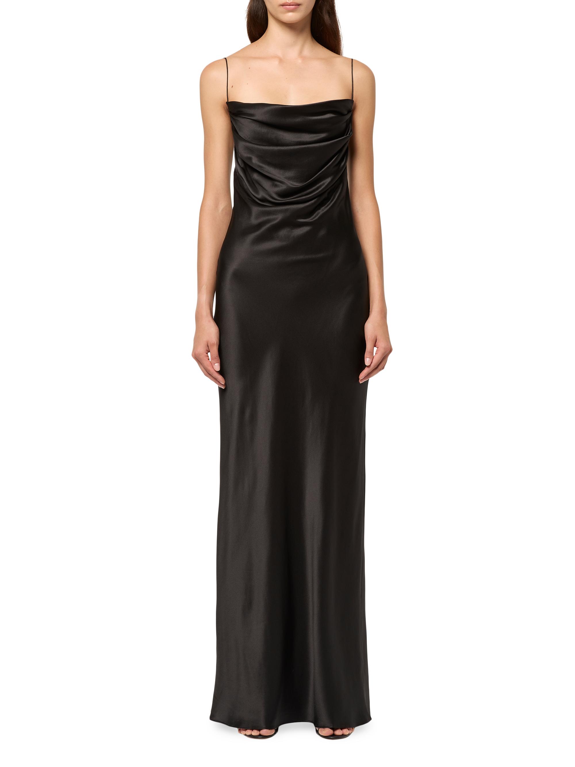 Michael Lo Sordo Women's Bias Silk Colwneck Slipdress - Black