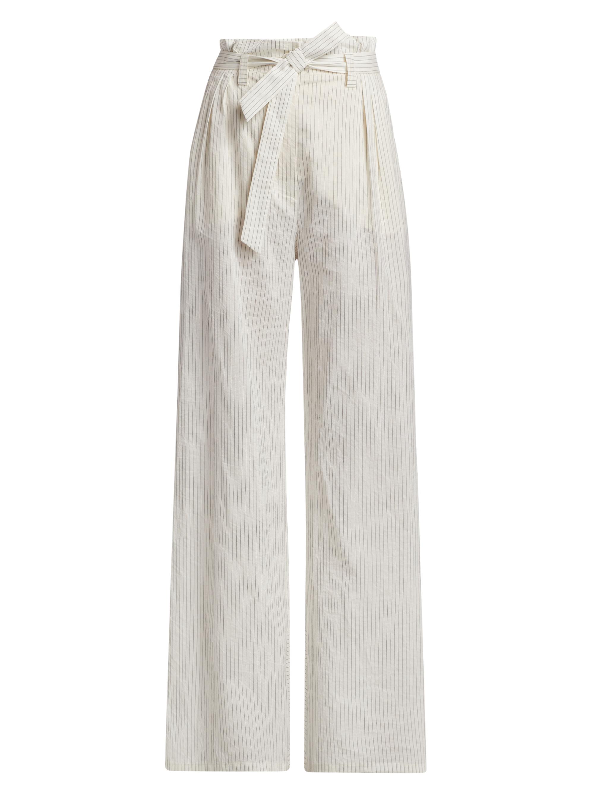 Max Mara Women's Xero Striped Paperbag-Waist Pants - White Black