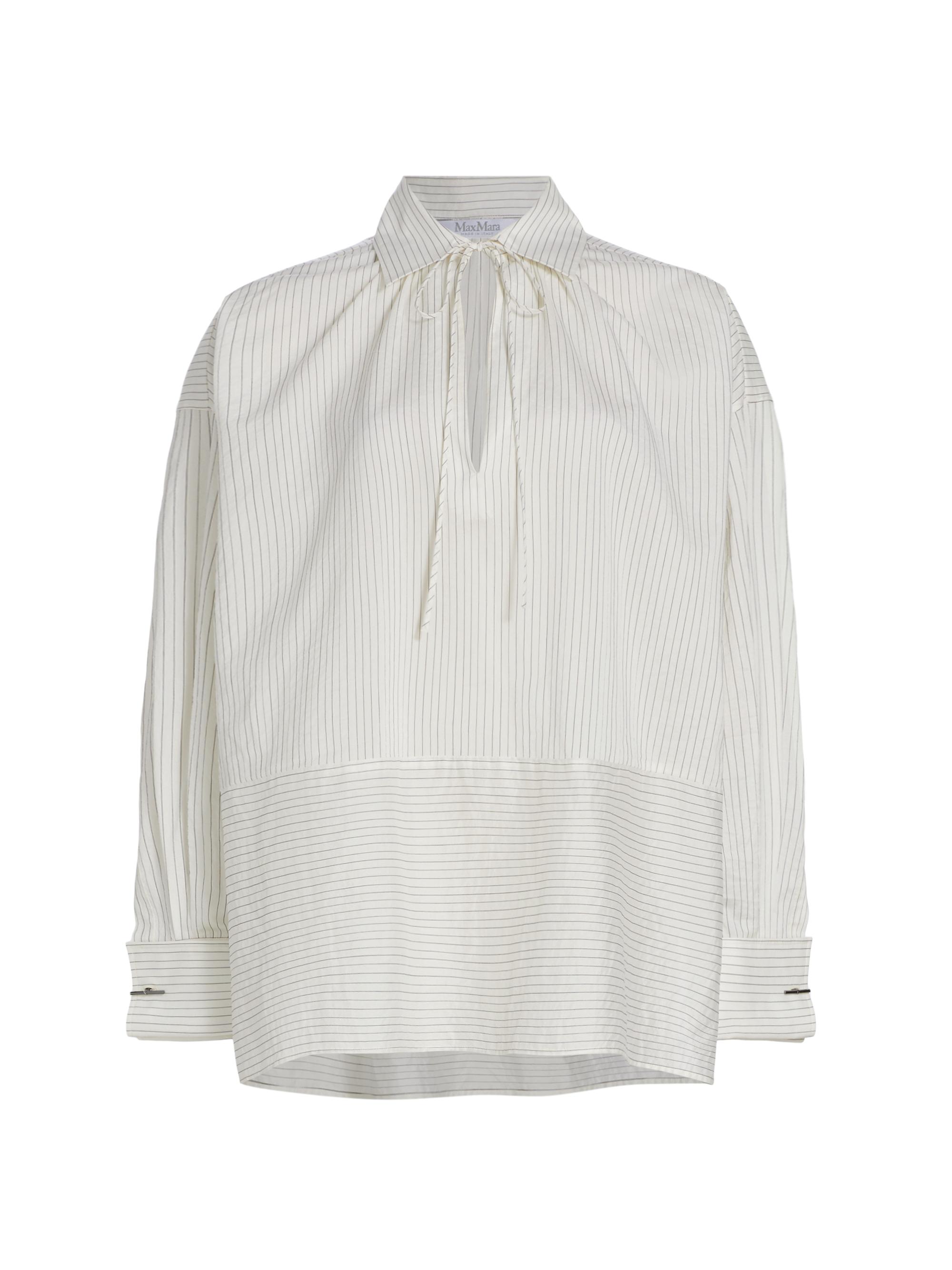Max Mara Women's Saletta Striped Cotton & Silk Top - White Black
