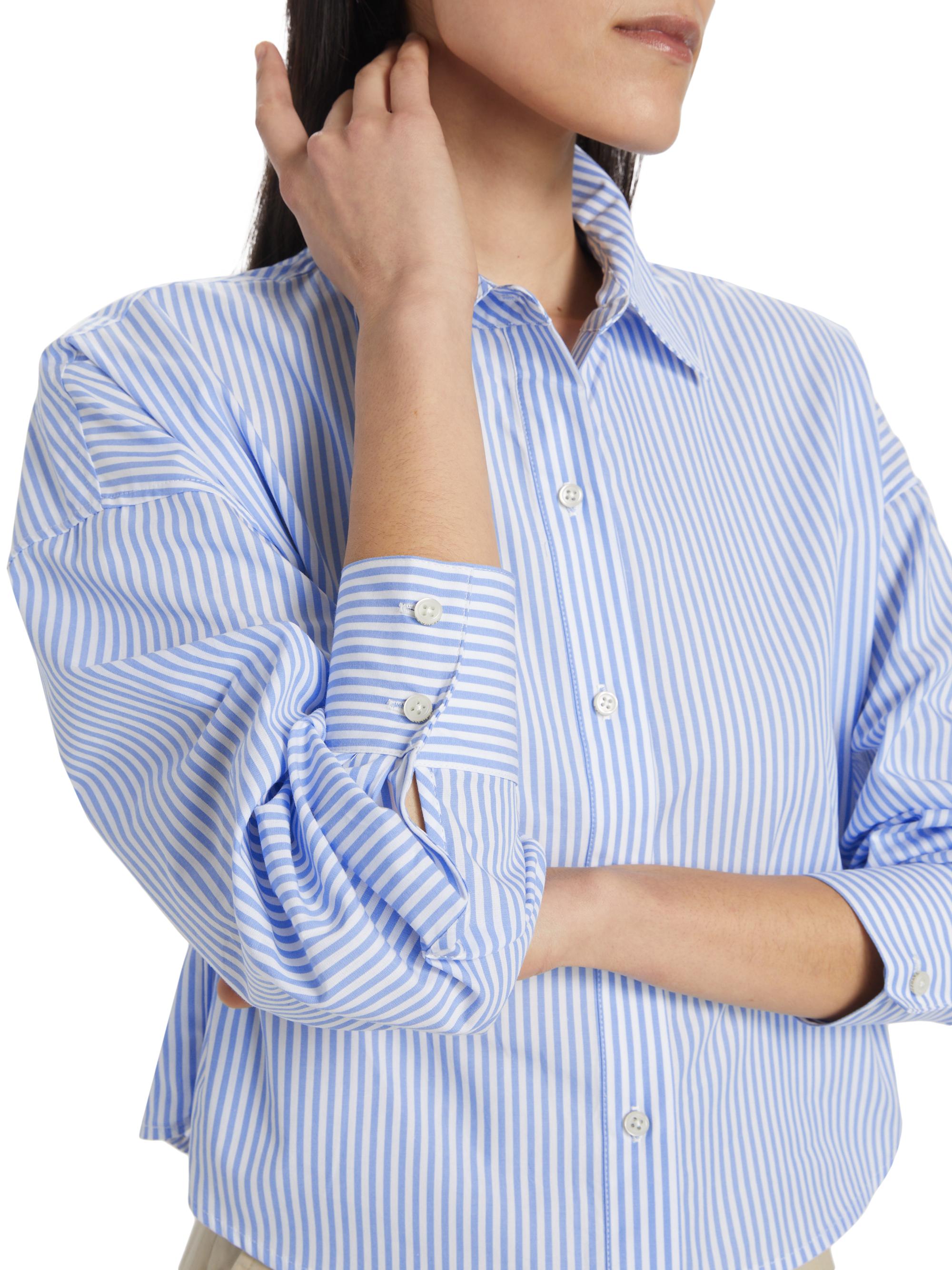 The Attico cropped pinstripe shirt - White