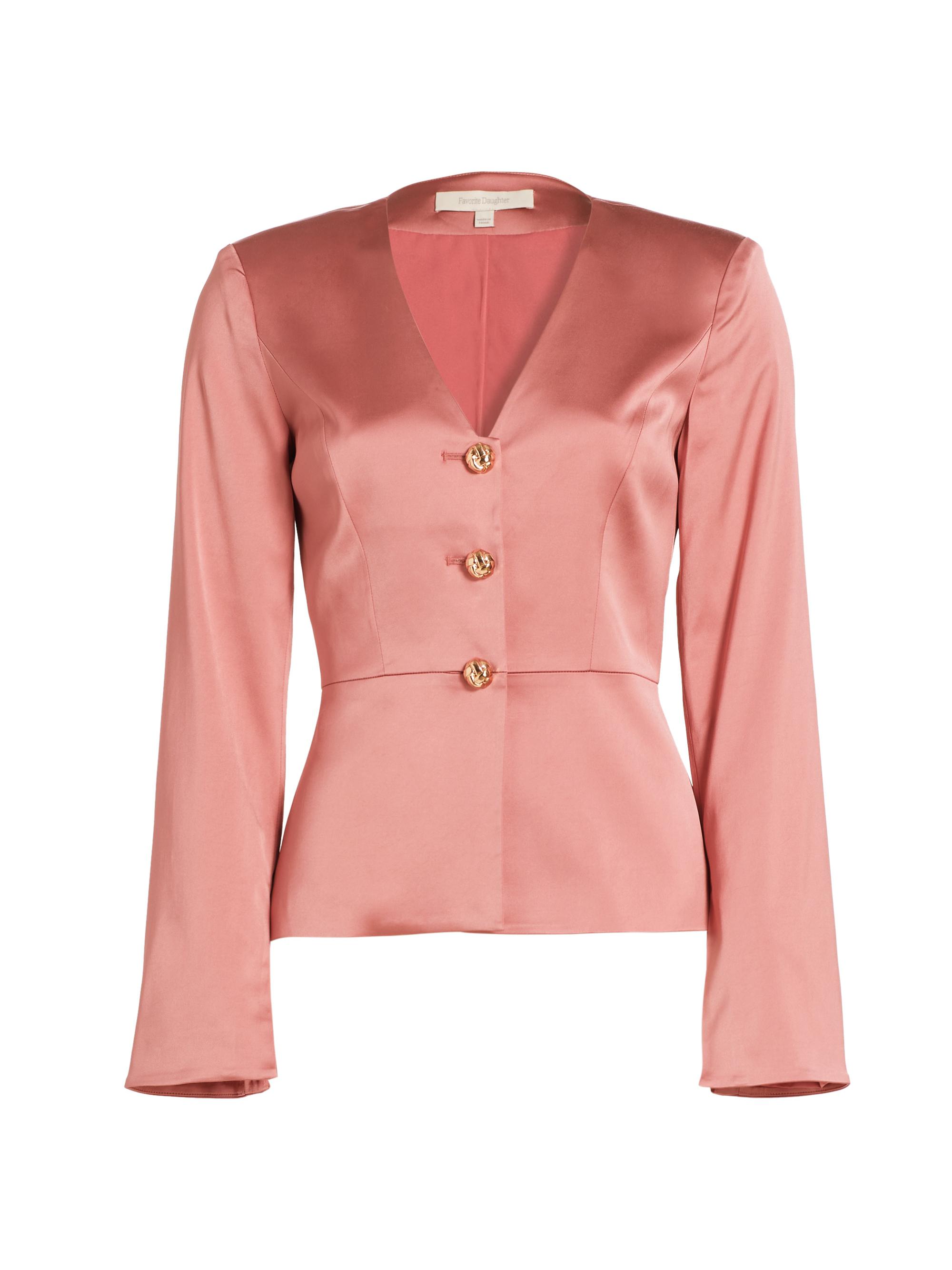 Favorite Daughter Women's The Classy Button-Front Satin Top - Dusty Rose