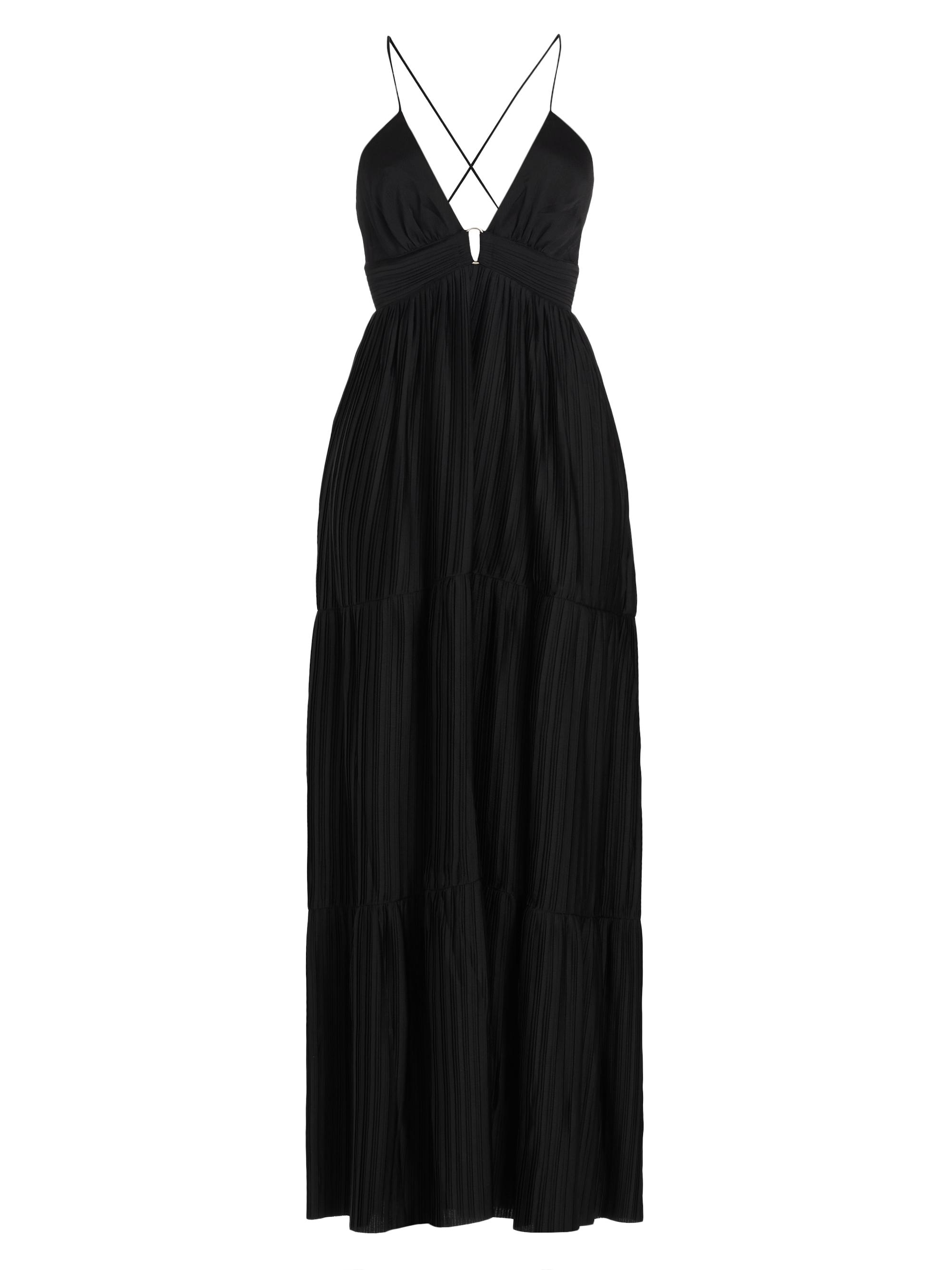 ba & sh Women's Wasta Pleated Satin Plissé Maxi Dress - Noir