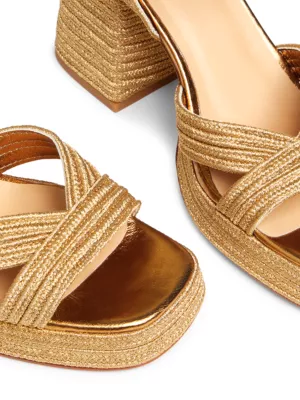 90mm Woven Leather Slide Sandals