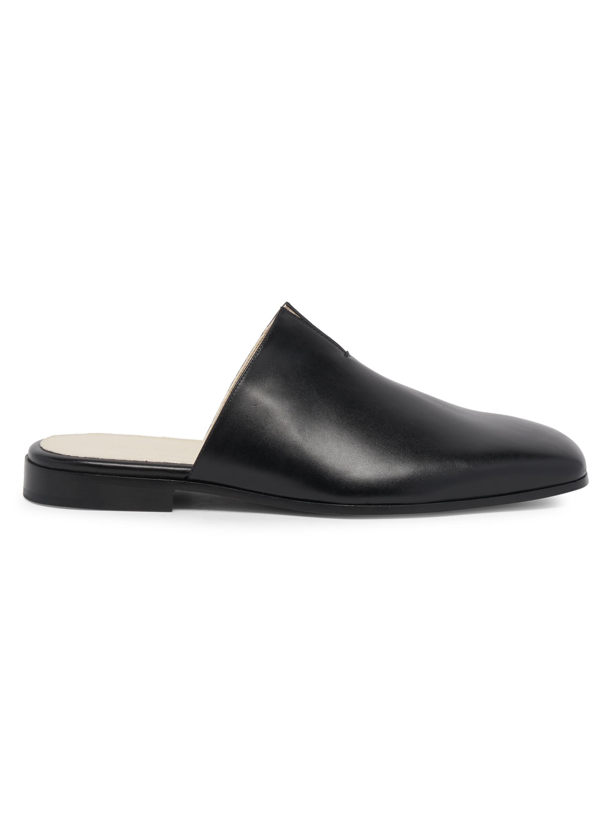 Bottega Veneta Men's Roma Leather Slippers - Black