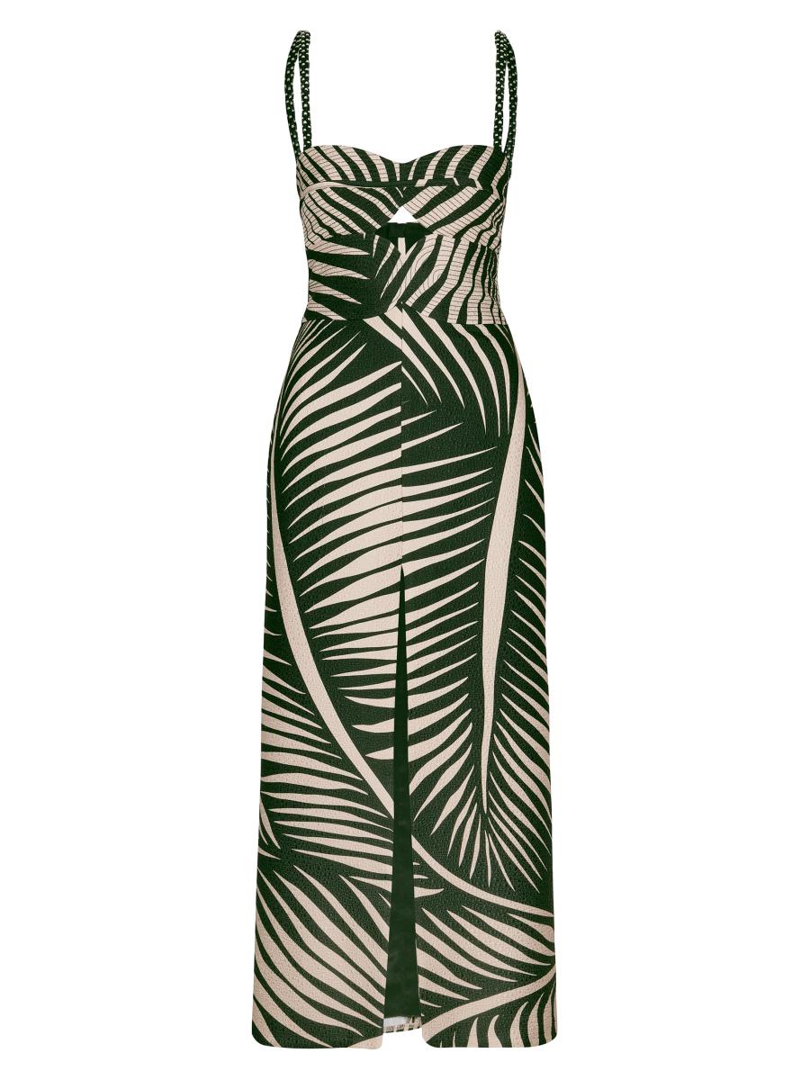 Johanna Ortiz Tropicana Nights Wool-Silk Midi Dress | Saks Fifth