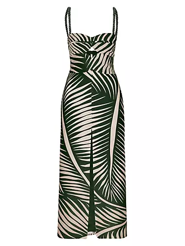 Tropicana Nights Wool-Silk Midi Dress