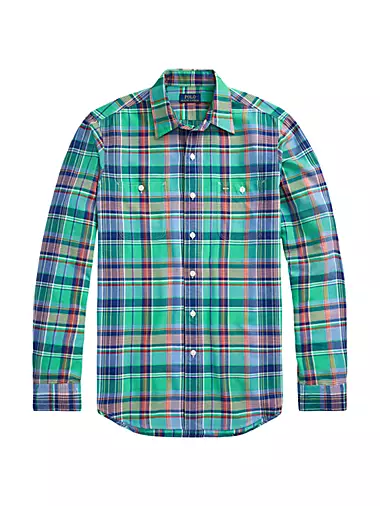Mens 3XB Polo Ralph Lauren Oxford multicolor plaid button down shirt