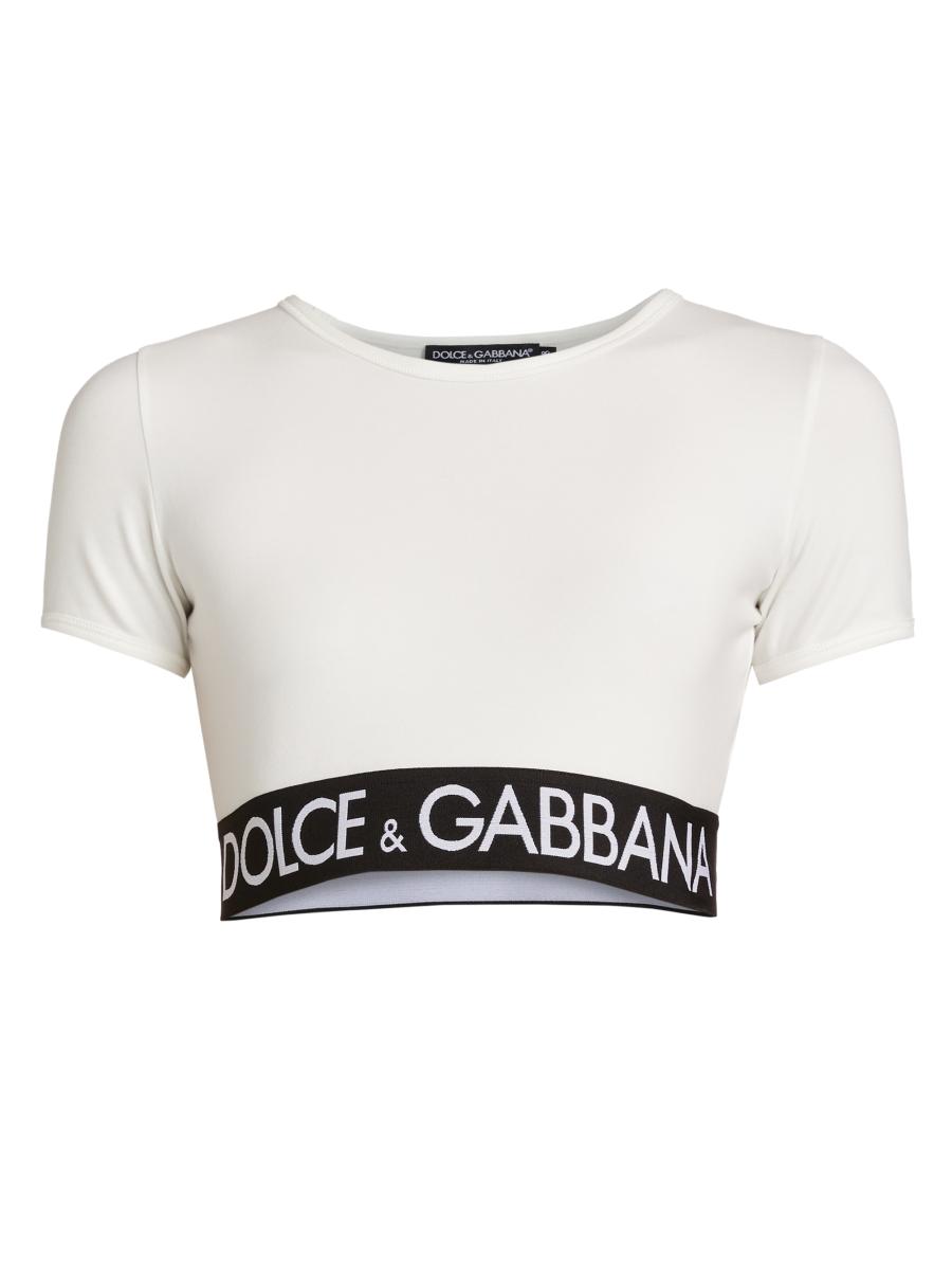 Dolce&Gabbana Logo Tape Crop T-Shirt | Saks Fifth Avenue