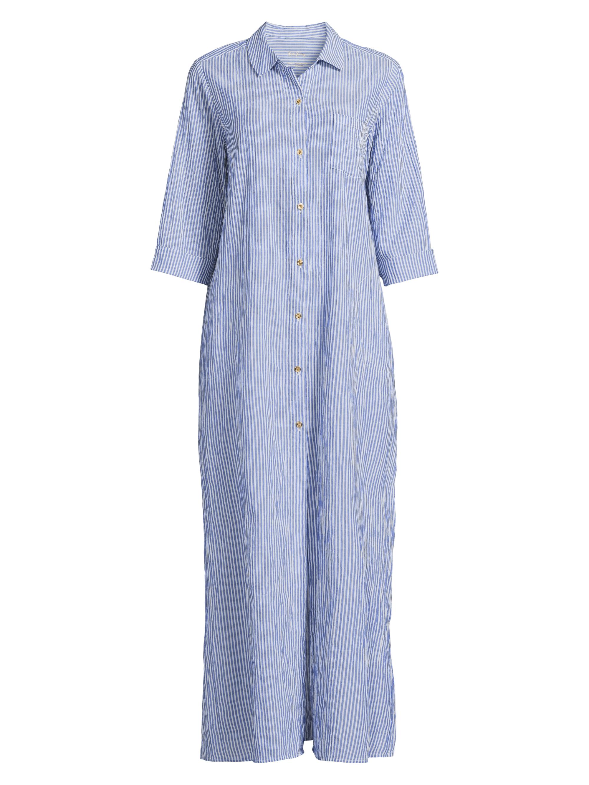 Lilly Pulitzer Women's Natalie Maxi Cover-Up Shirtdress - Coastal Blue
