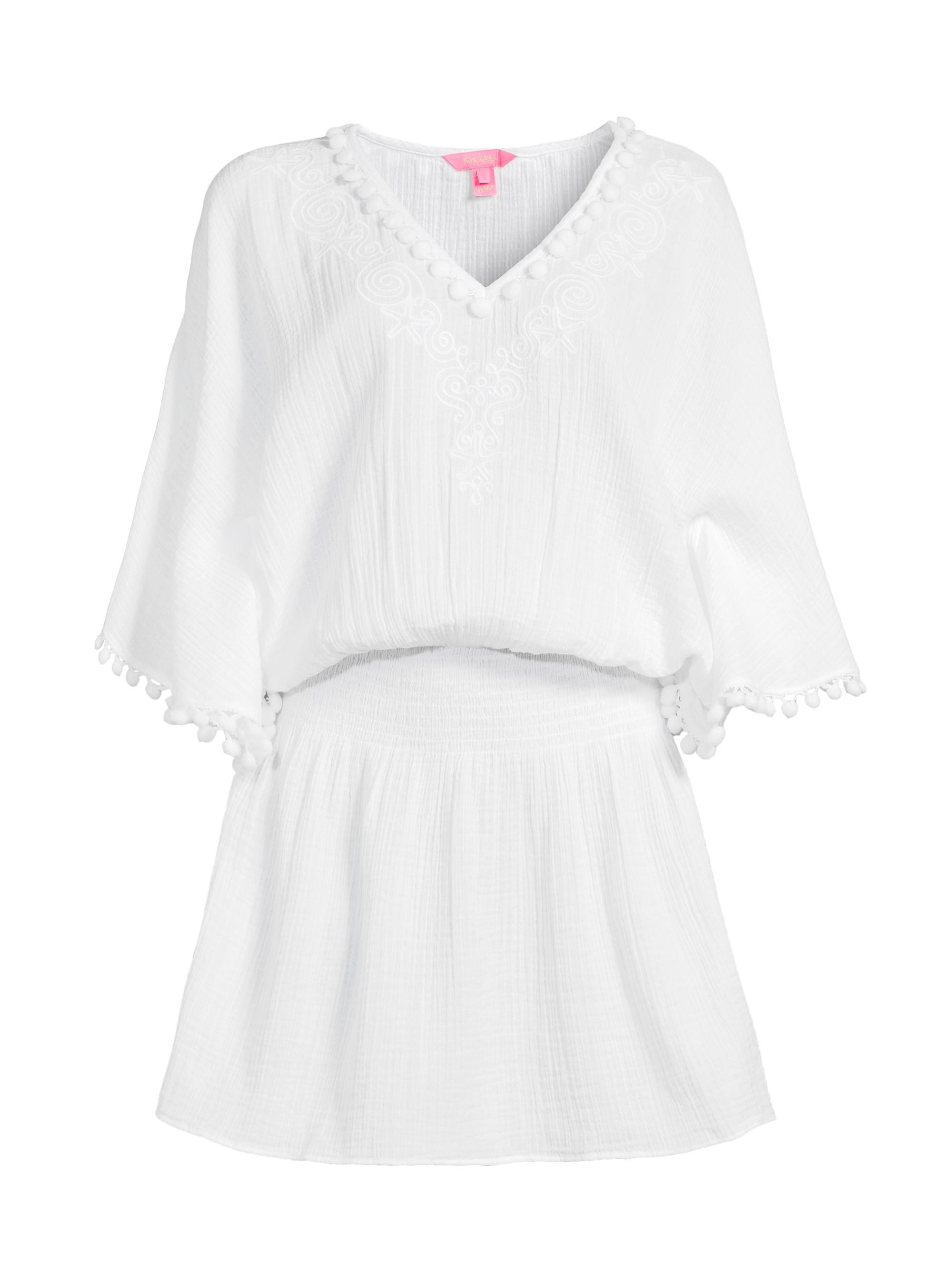 Lilly Pulitzer Women's Amaury Embroidered Cotton Gauze Cover-Up Minidress - Resort White