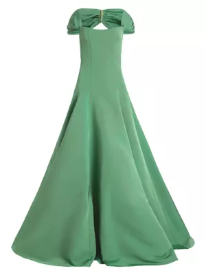 Markarian Women's Vittoria Silk Faille Off-The-Shoulder Gown - Leaf Green