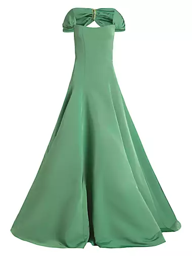 Vittoria Silk Faille Off-The-Shoulder Gown
