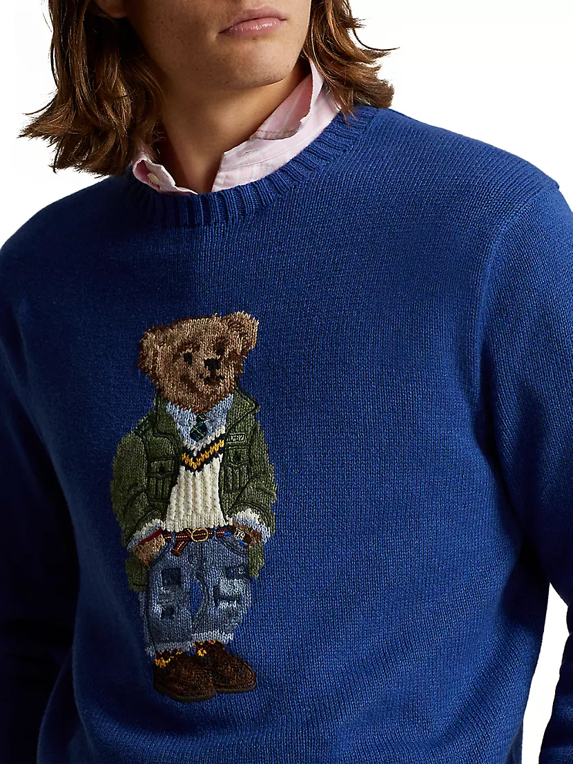 Shop Polo Ralph Lauren Bear Cotton Crewneck Sweater | Saks Fifth 