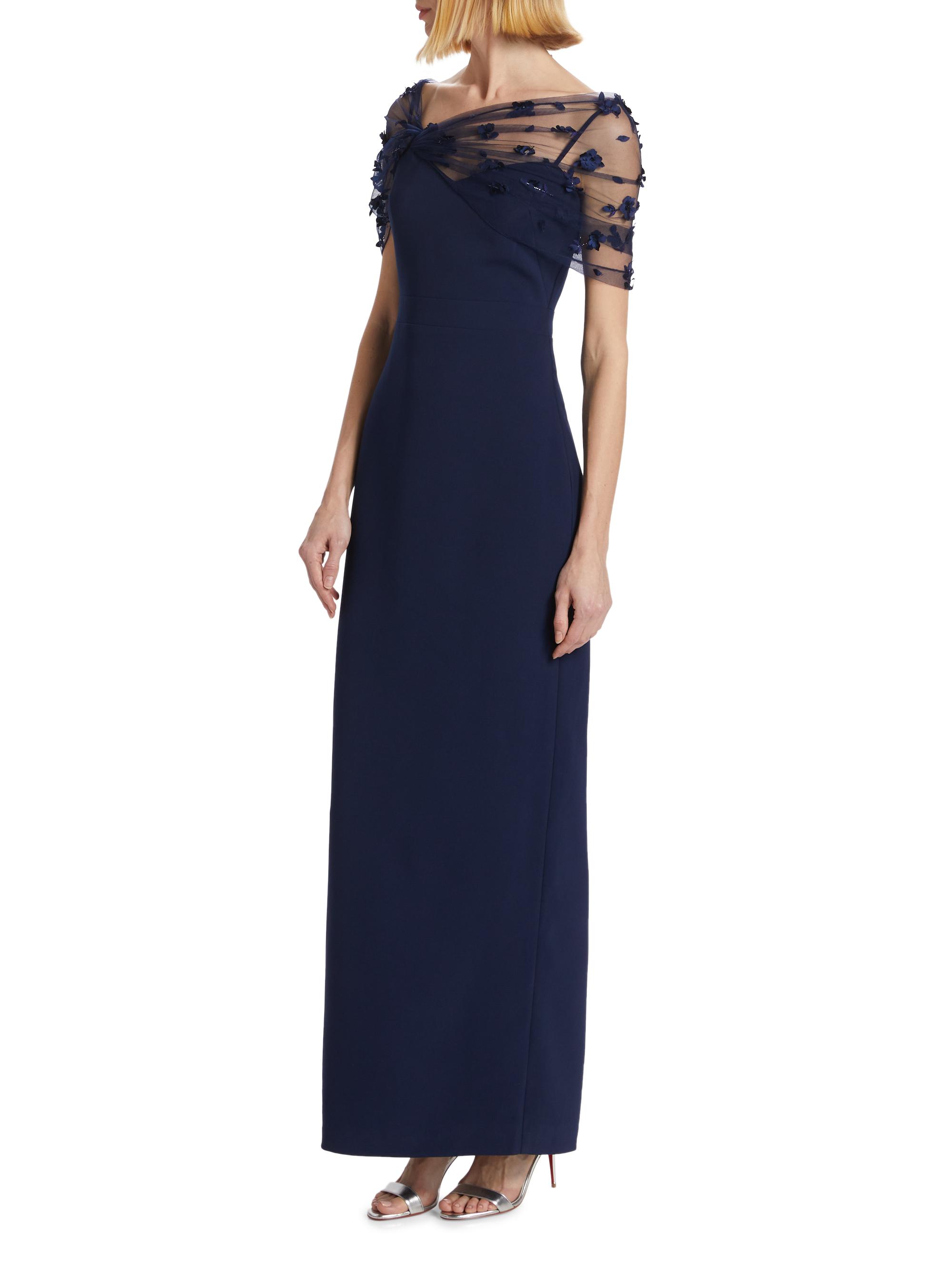 gia beaded shawl-embellished dress Sophia Beaded Shawl Gown