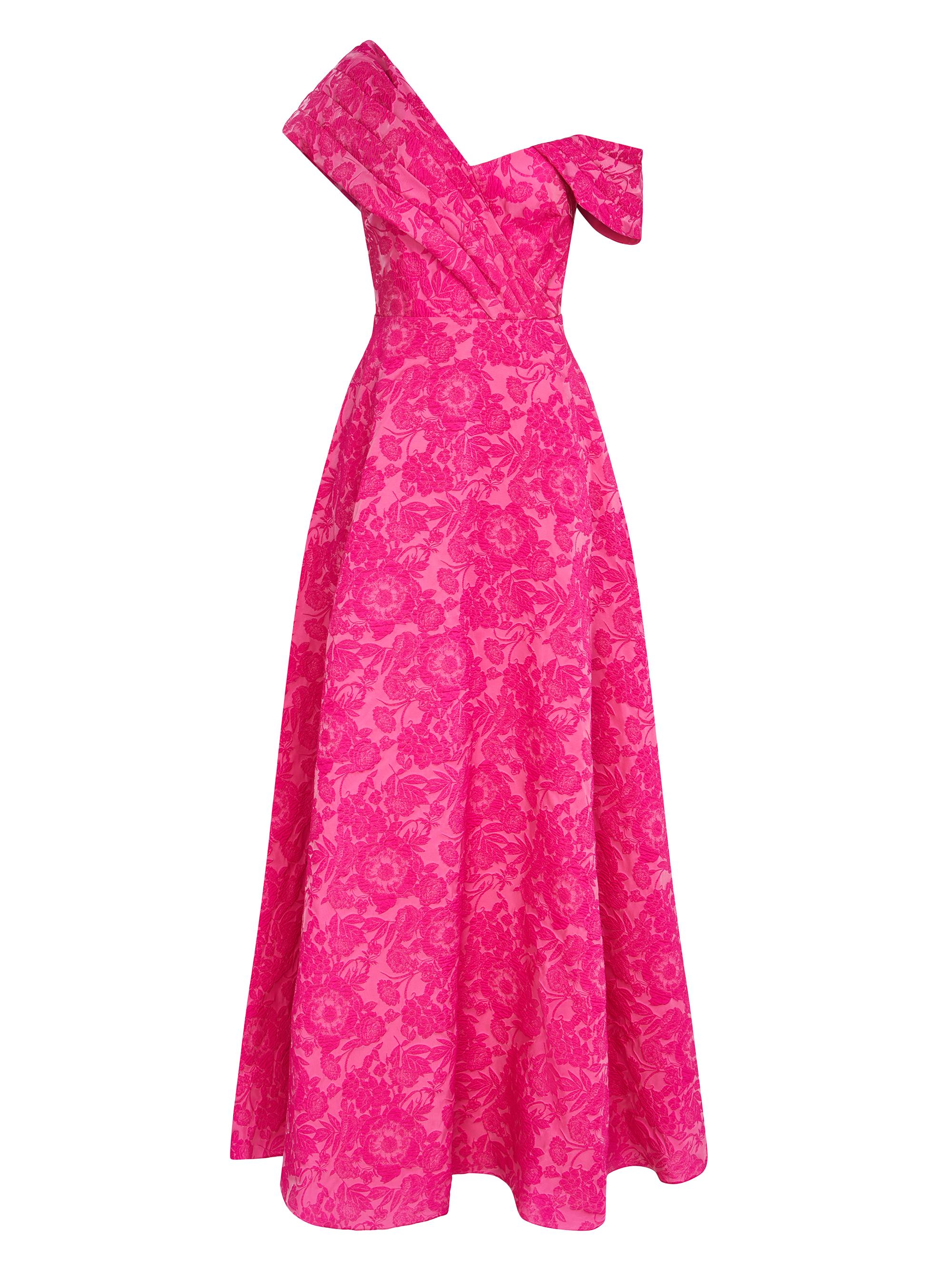 Theia Women's Marlene Cloud Jacquard Gown - Passionfruit