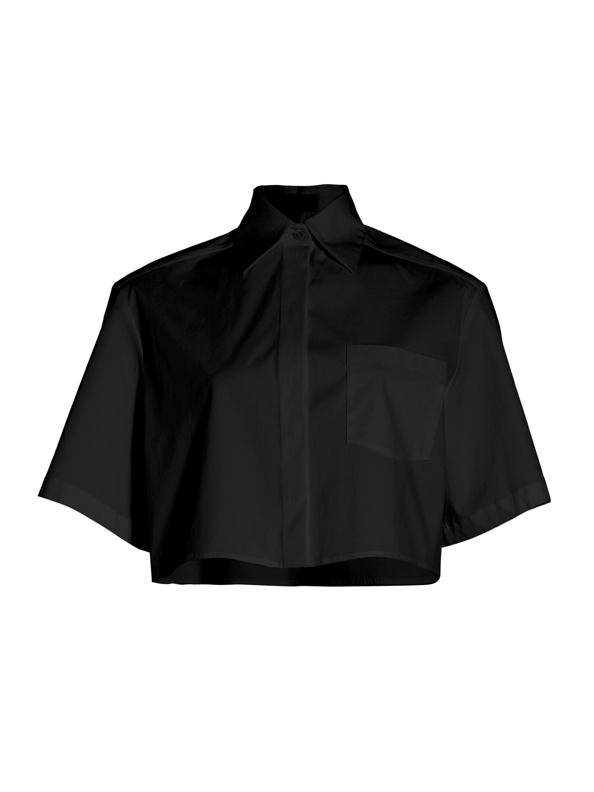 Michael Kors Collection Women's Cotton Cropped Shirt - Black