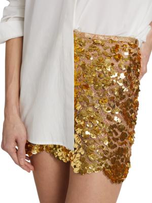 Gucci sequinned A-line skirt - Yellow