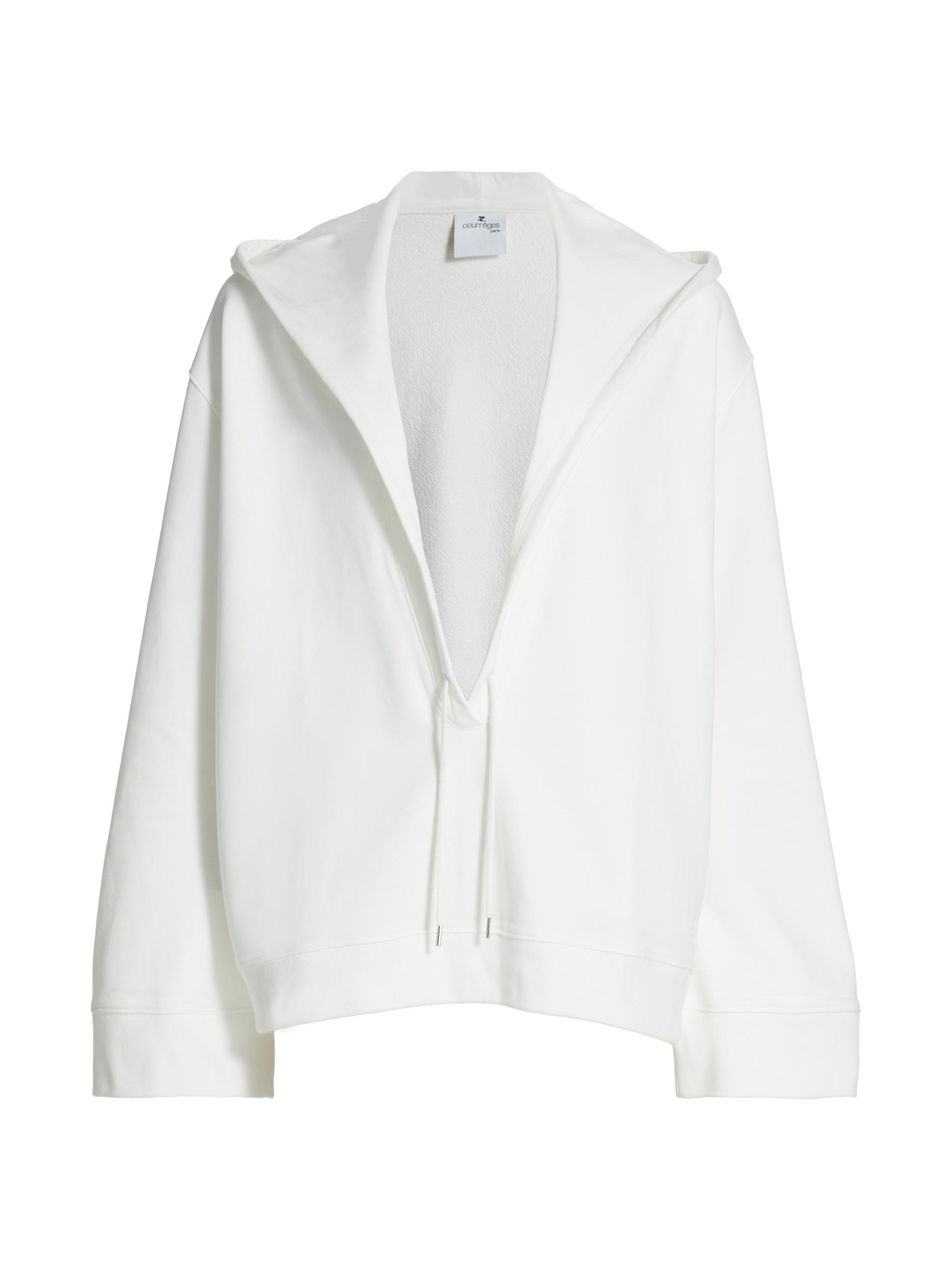 Courrèges Women's Hyperbole Cocoon Fleece Hoodie - Heritage White