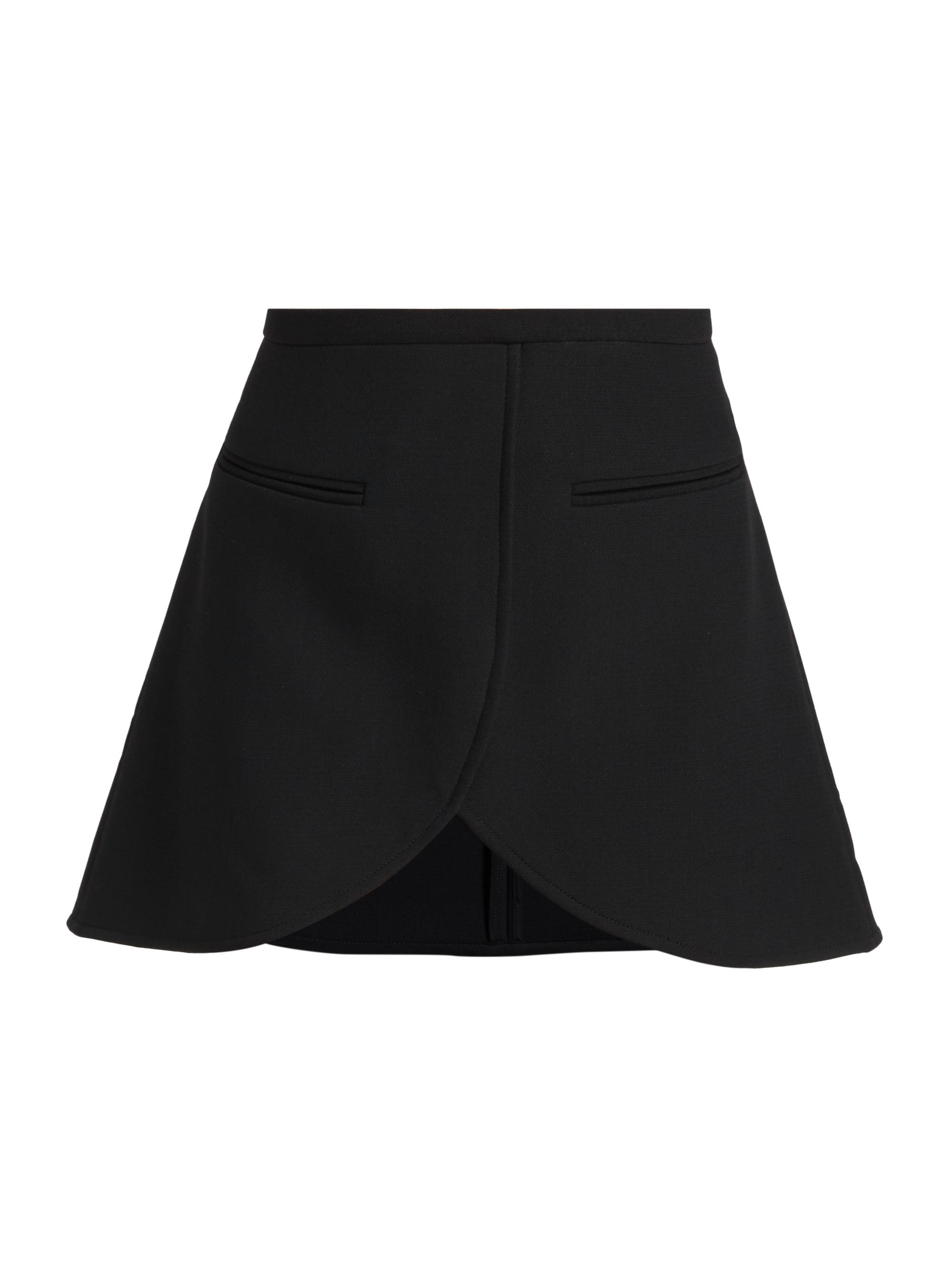Courrèges Women's Ellipse Heritage Crepe Tulip Hem Miniskirt - Black