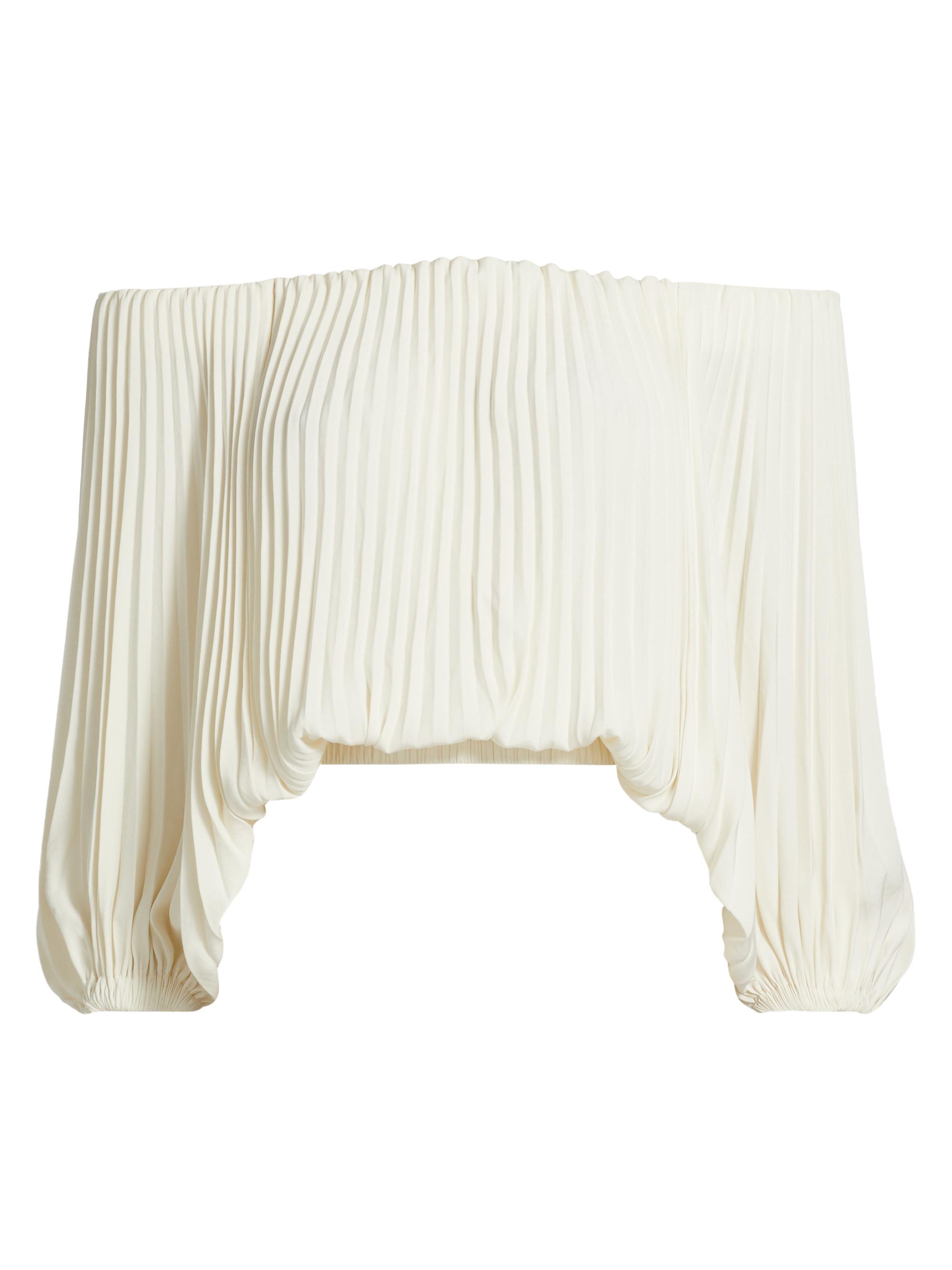 A.L.C. Women's Sienna Pleated Off-The-Shoulder Blouse - Whisper White