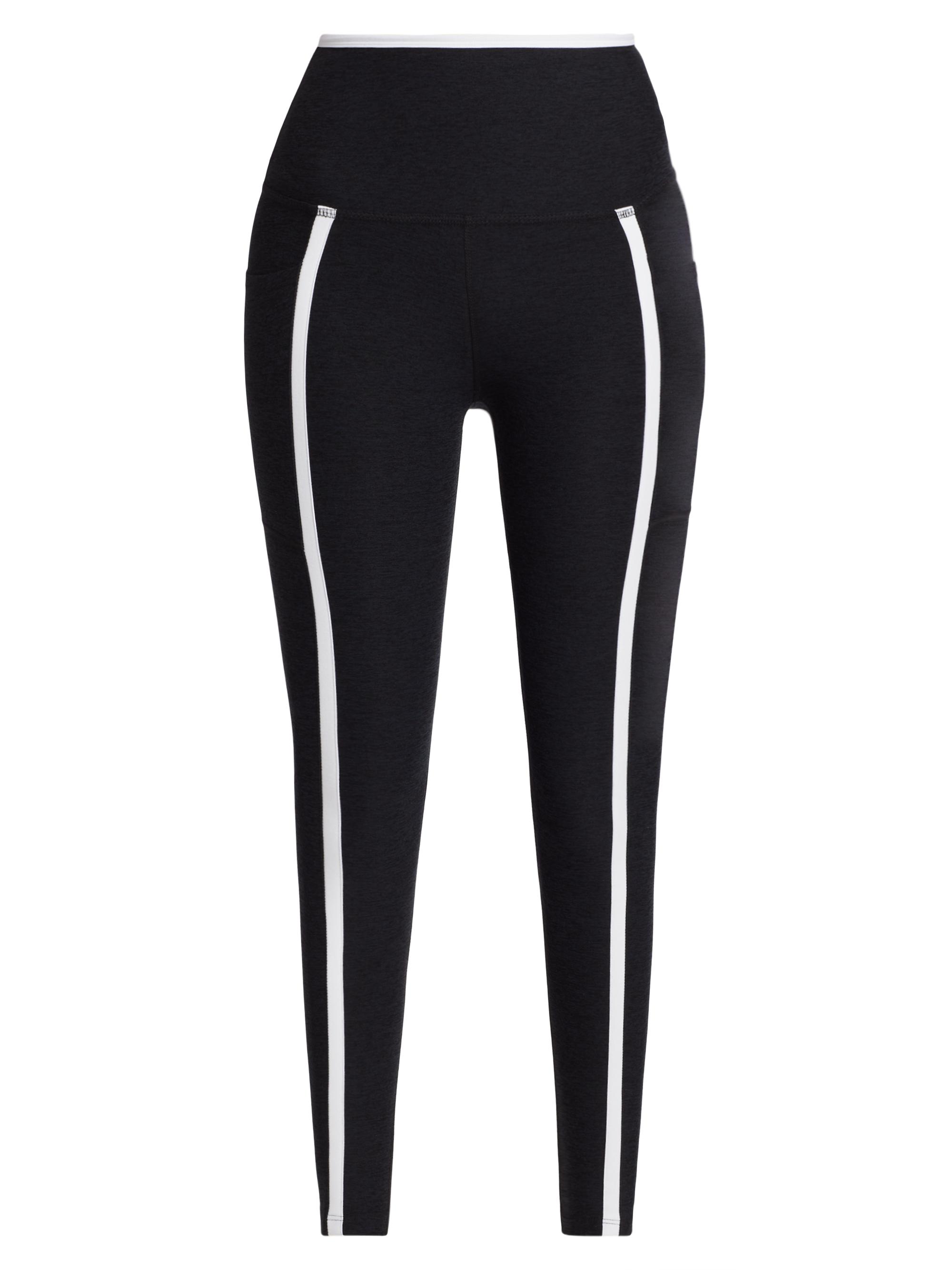 Beyond Yoga Women's High-Waisted Ankle-Crop Leggings - Darkest Night Cloud White