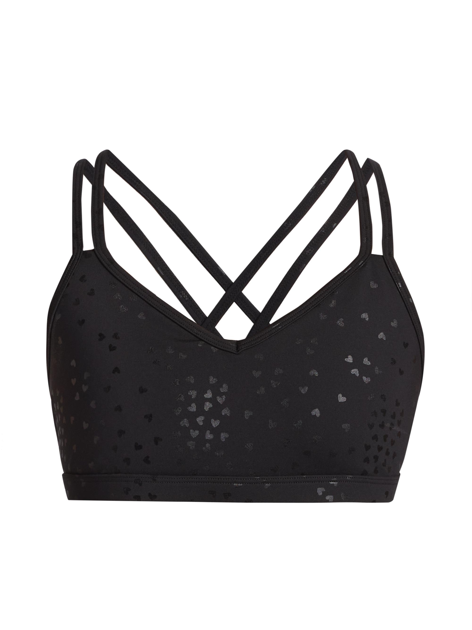 Beyond Yoga Women's Double Back Heart Sports Bra - Black Sprinkled Hearts