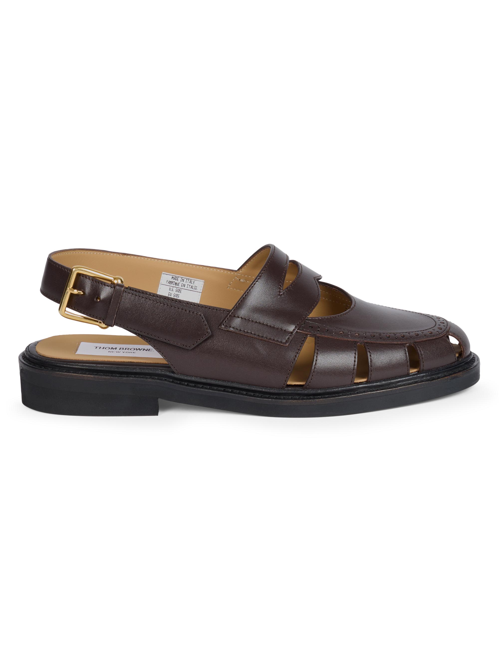 Thom Browne Men's Classic Calfskin Slingback Loafers - Brown