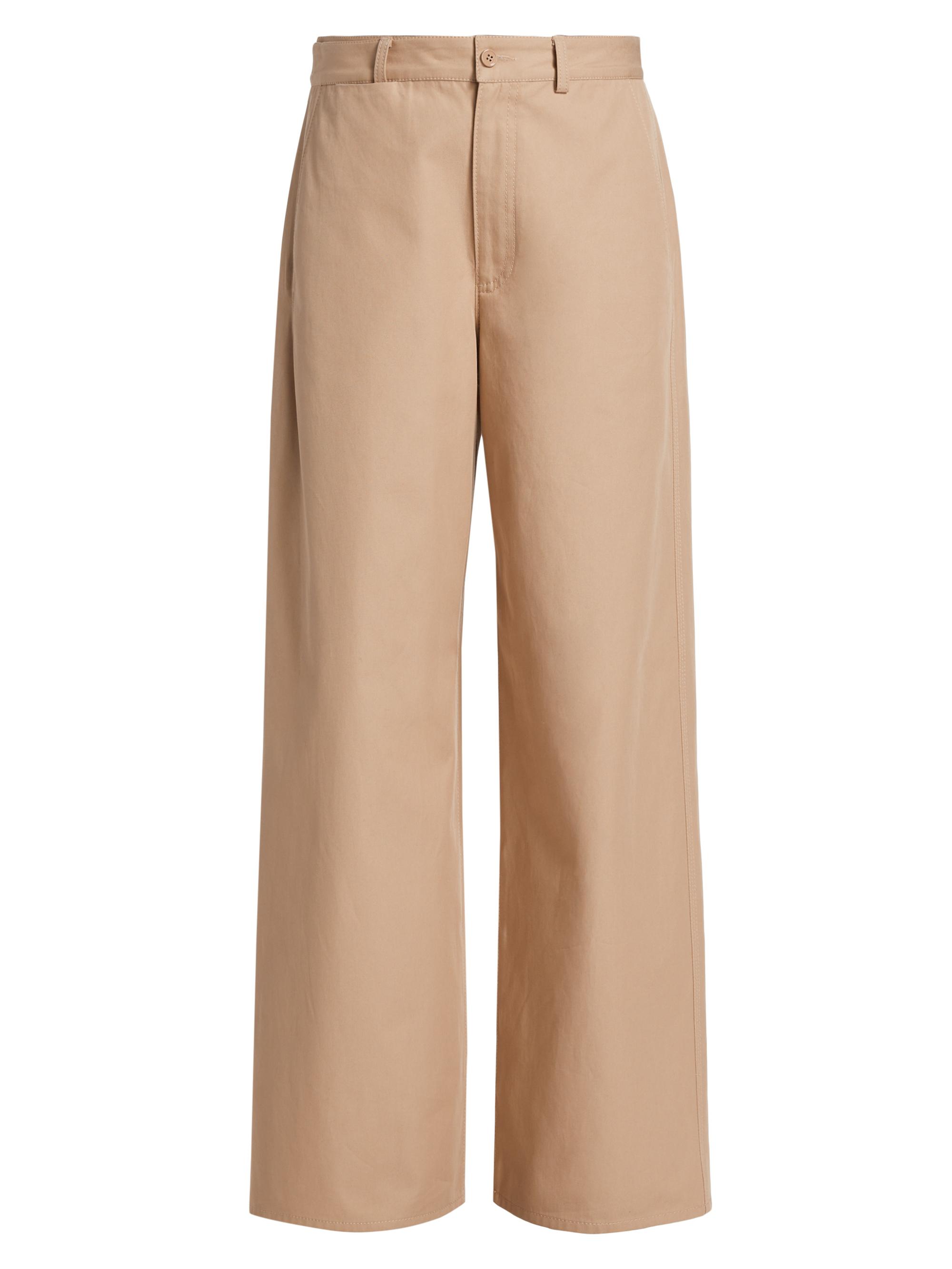 MM6 Maison Margiela Women's Cotton Gabardine Wide-Leg Pants - Sand Beige