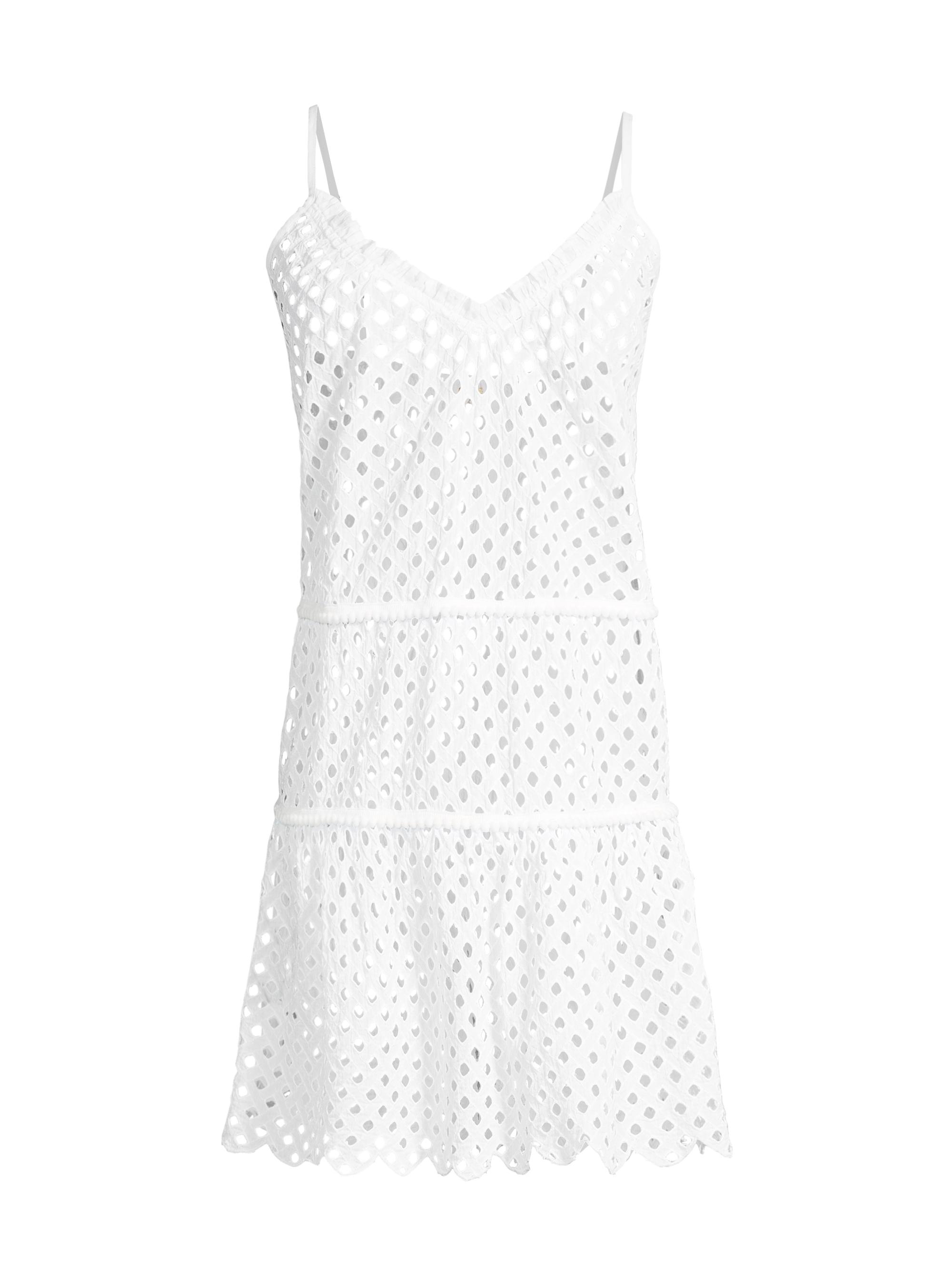 Ramy Brook Women's Marg Cotton Tiered Minidress - White Eyelet