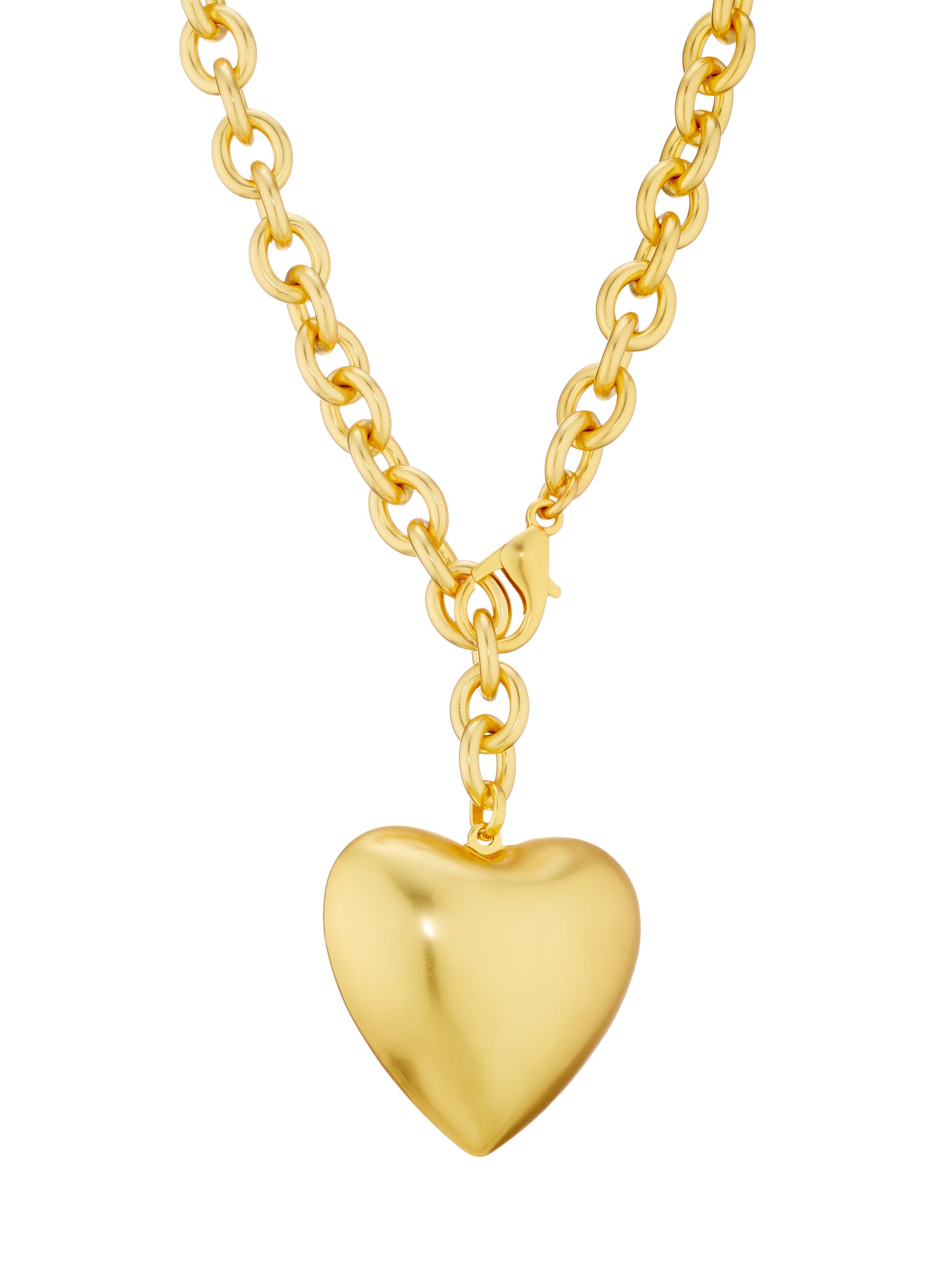 Roxanne Assoulin Women's Heart & Soul Goldtone Long Pendant Necklace - Semi Shiny Gold