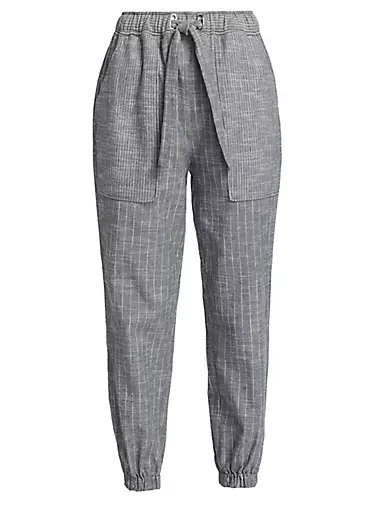 Women's High-Rise Ankle Jogger Pants - A New Day Gray Plaid 8 