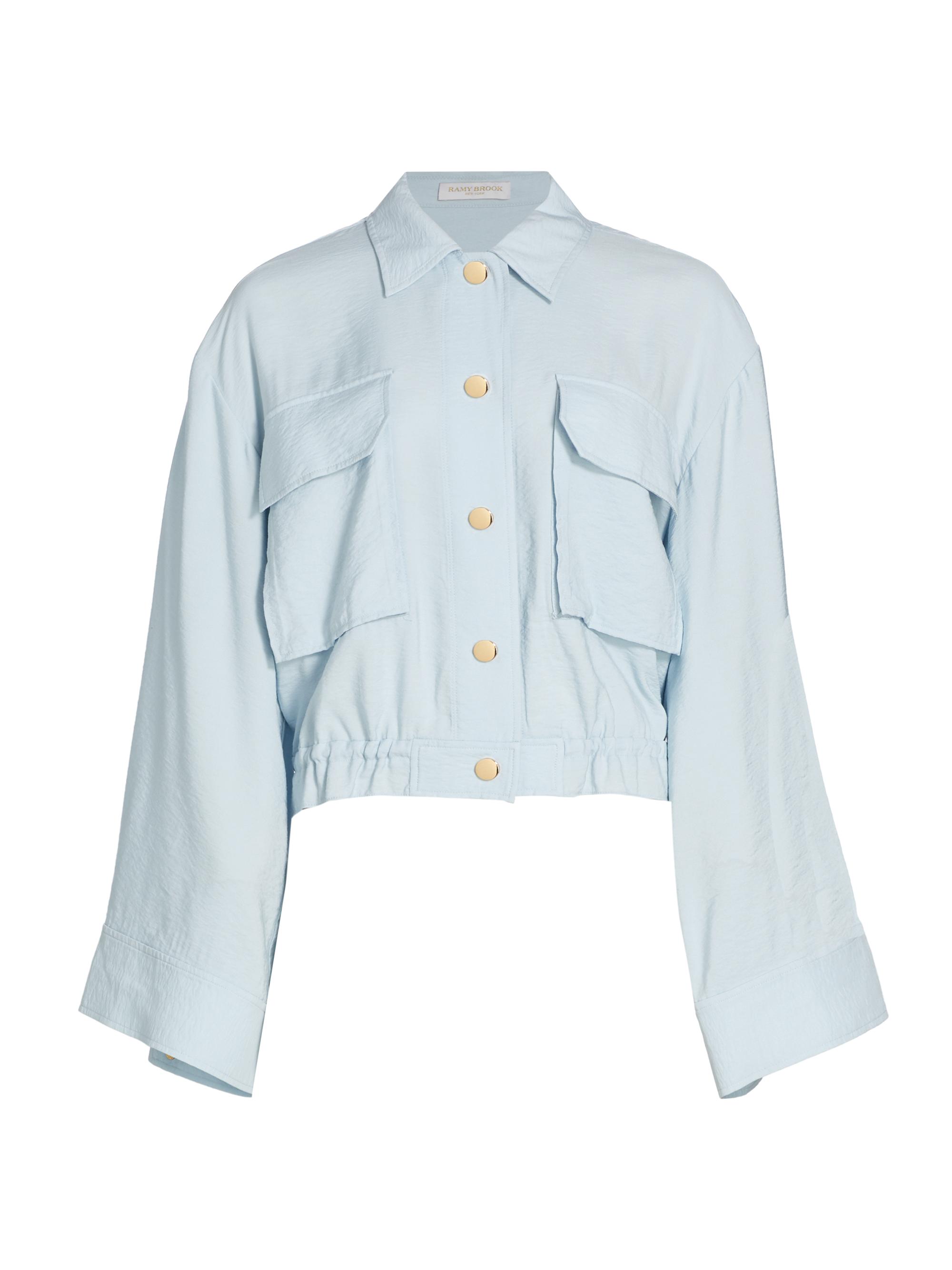 Ramy Brook Women's Chelsea Oversized Crepe Jacket - Crystal Blue