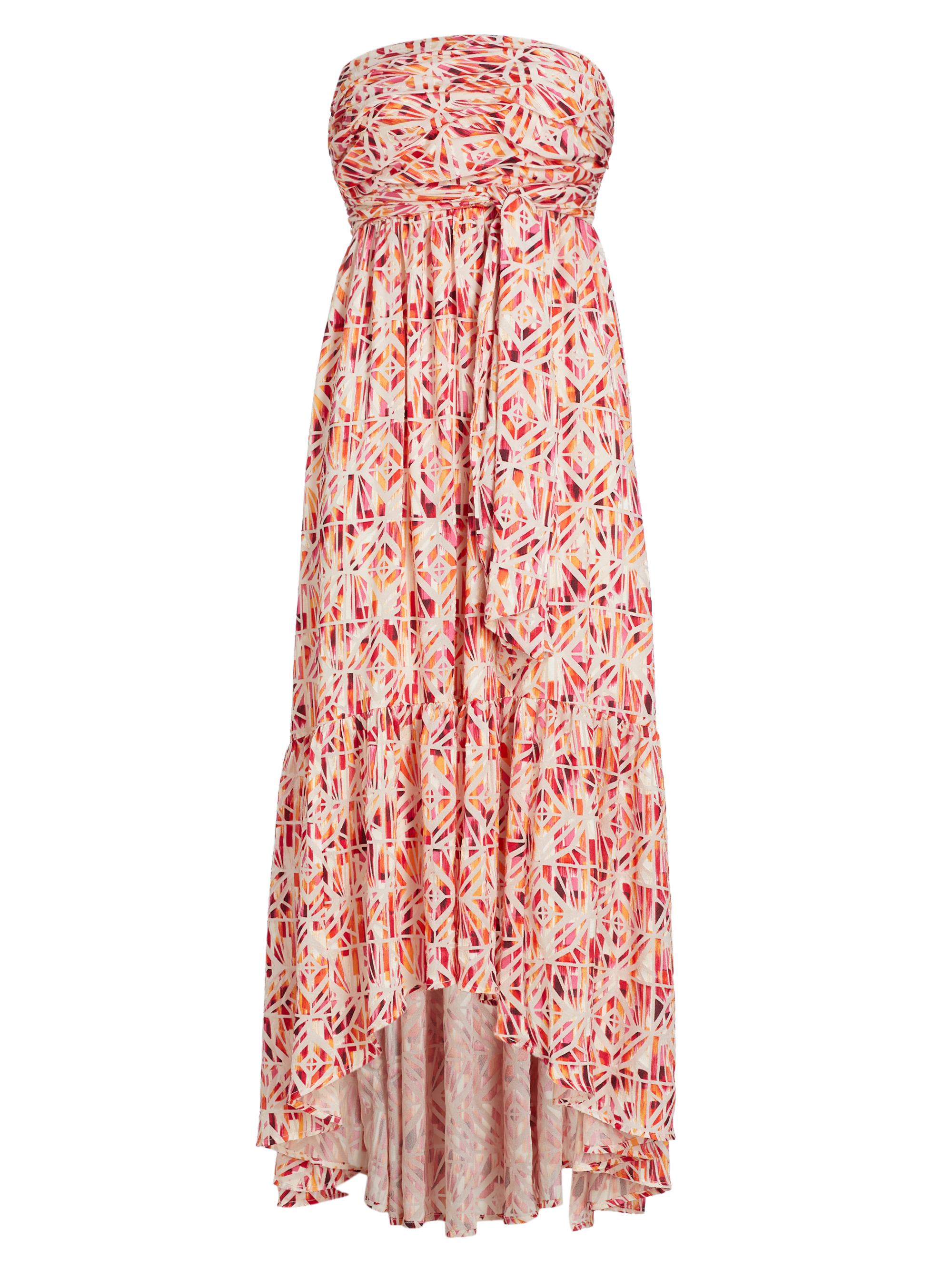 Ramy Brook Women's Harlee Dyed Geometric Strapless Maxi Dress - Tropic Orange Wild Rose Riad