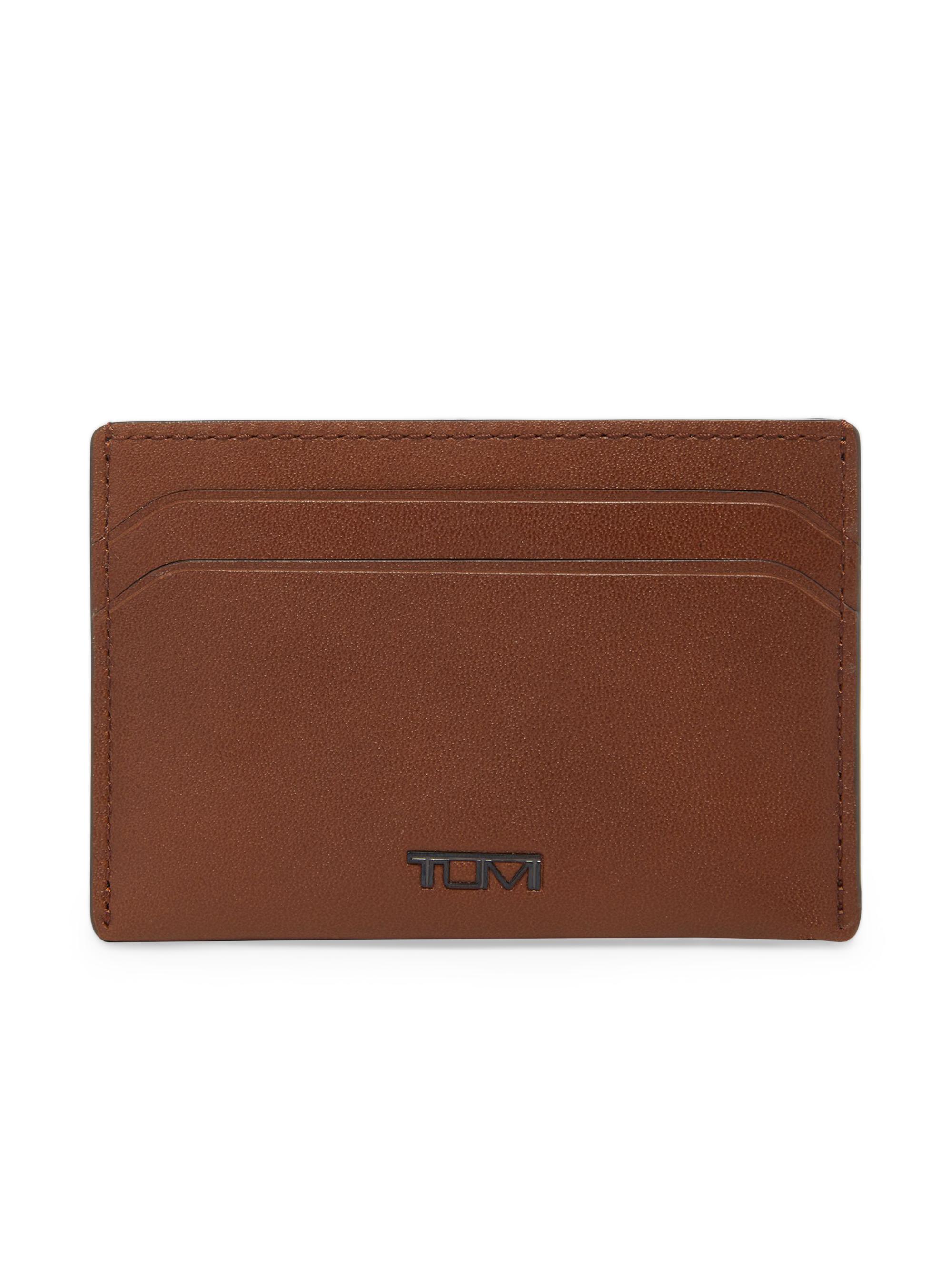 TUMI Men's Nassau Slim Leather Card Case - Cognac