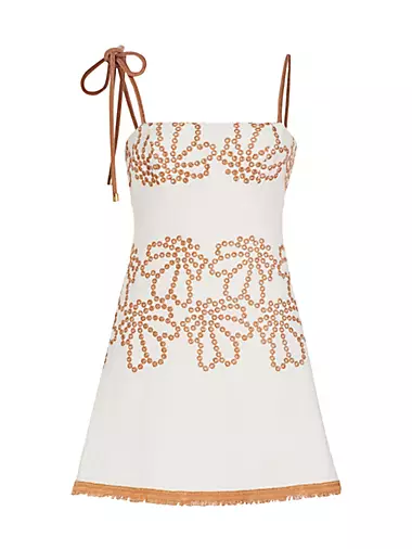 Balerina Embroidered Cotton-Blend Minidress