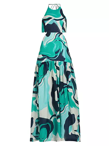 Rosalia Printed Linen Maxi Dress
