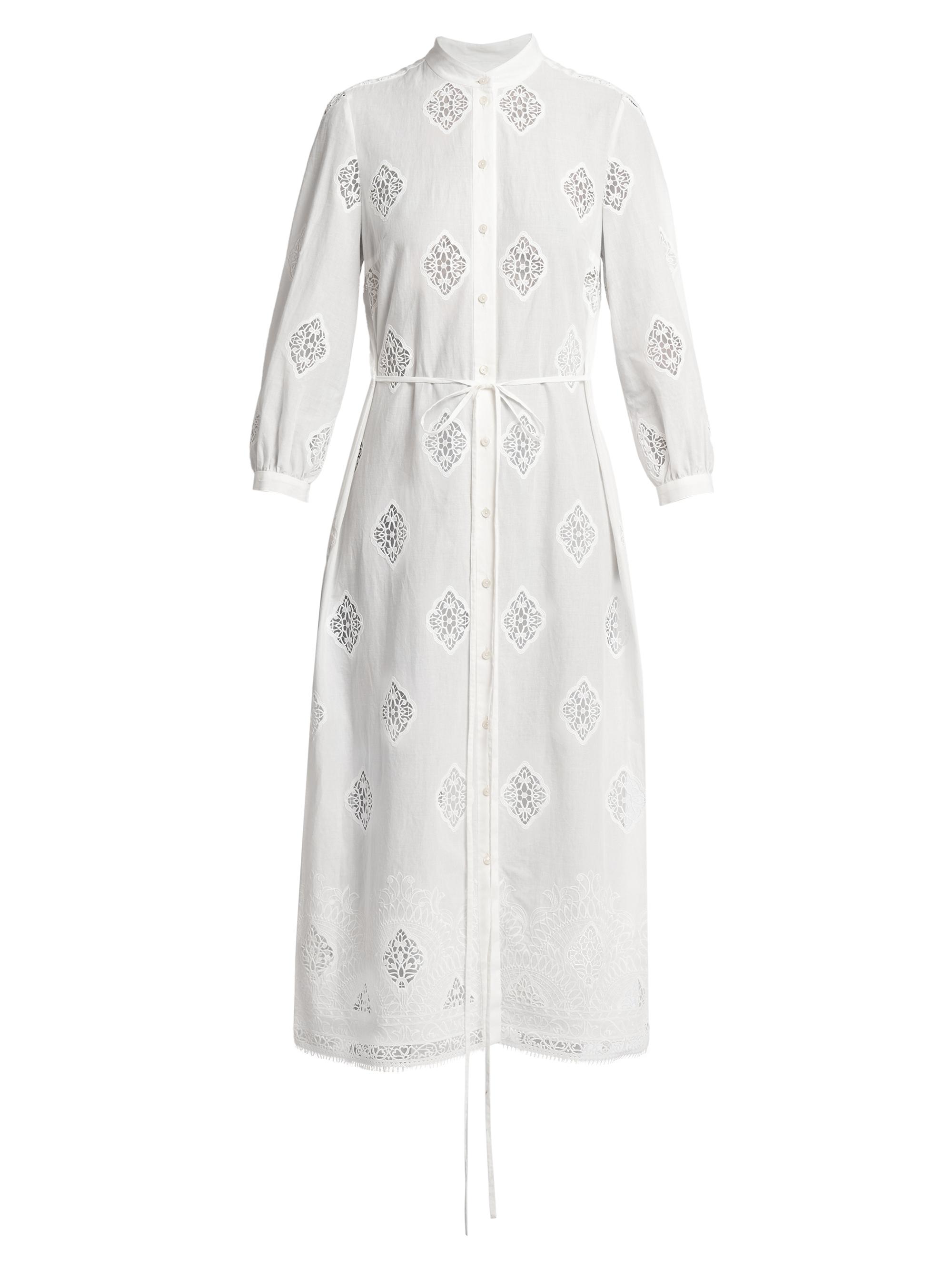 Erdem Women's Cotton-Blend Lace-Paneled Maxi Dress - White