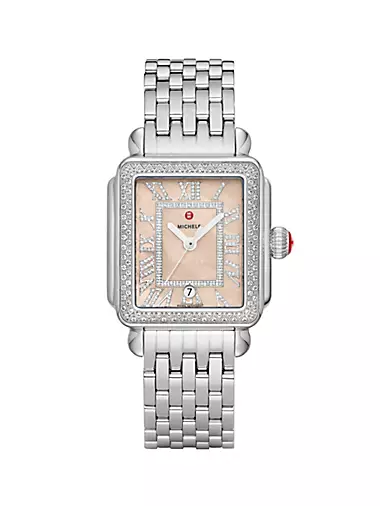 Deco Madison Stainless Steel, Mother-Of-Pearl & 0.75 TCW Diamond Bracelet Watch/33MM x 35MM