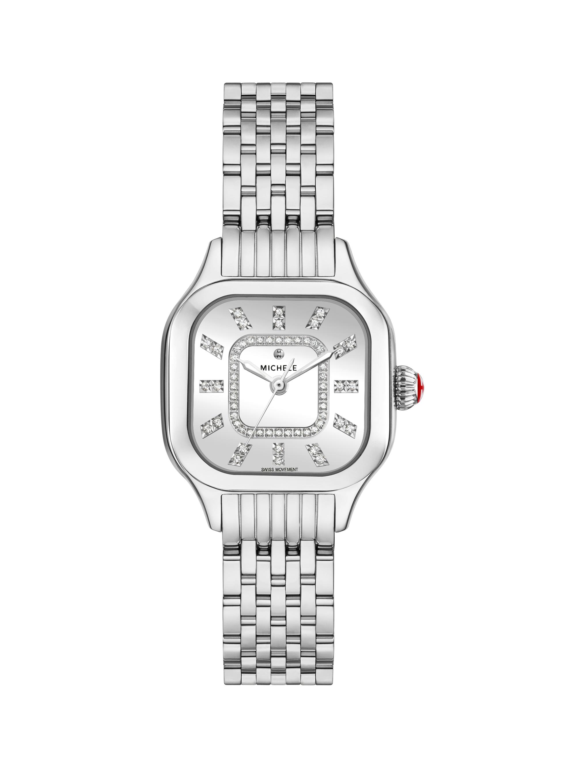 Michele Women's Meggie Stainless Steel & 0.19 TCW Diamond Bracelet Watch/29MM - Steel