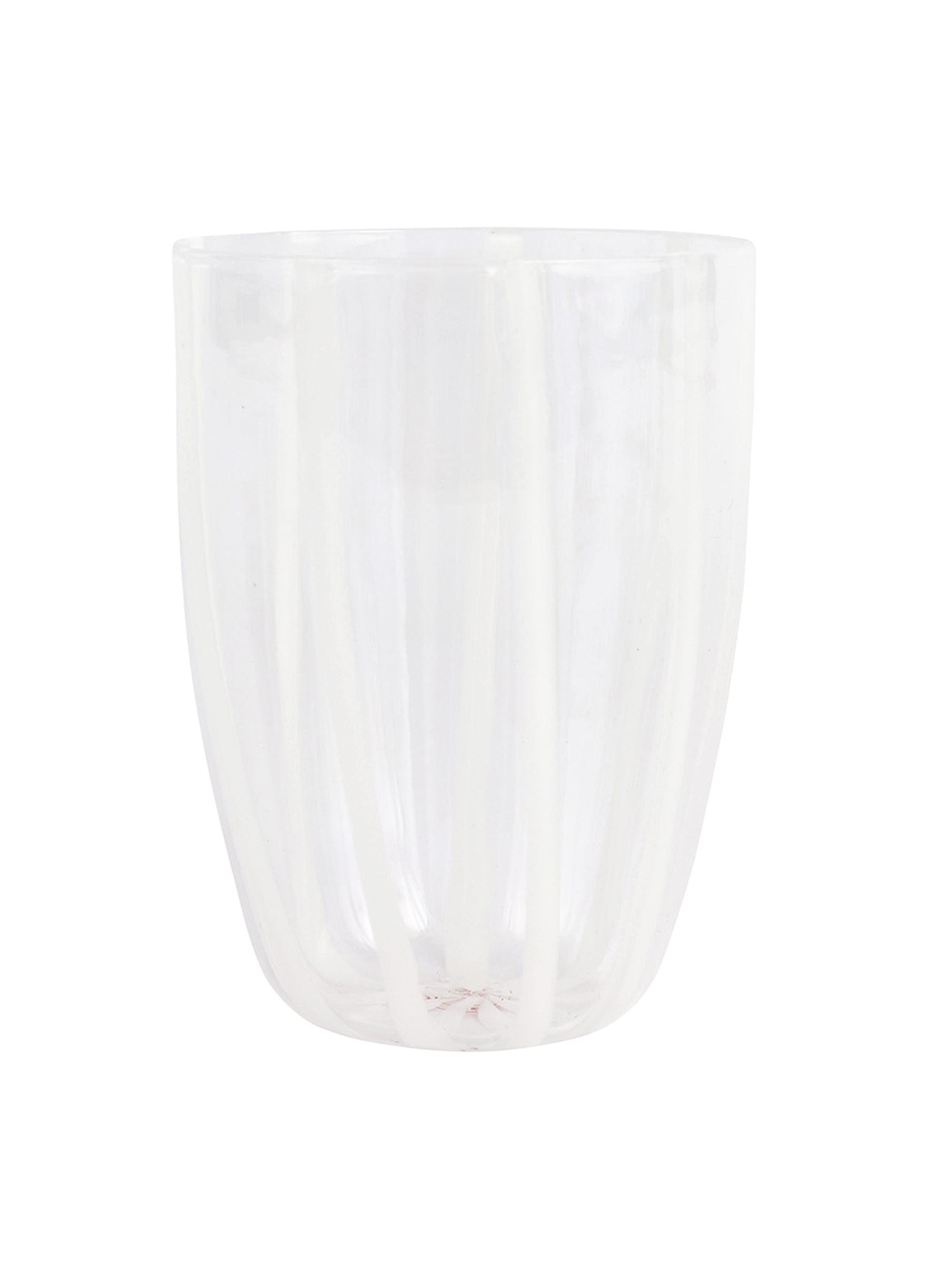 Vietri Nuovo Stripe Tumbler Glass - White