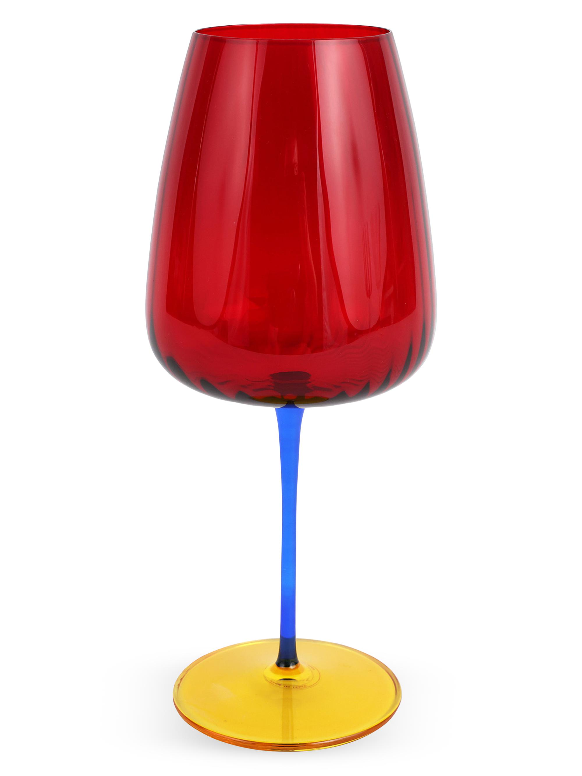 Vietri Pompidou Aqua Water Glass - Red